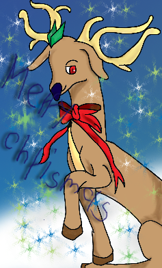 オドシシもクリスマスはおおハリキリ？ポストカードにしたい感じです